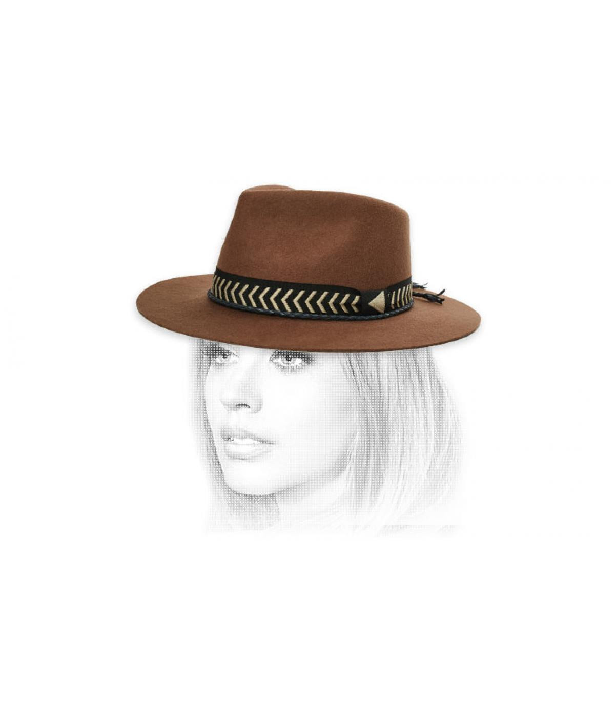 felt hat braided ribbon Venice Fedora bison